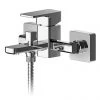 Nuie Windon Chrome Wall Mounted Bath Shower Mixer + Shower Kit - WIN316