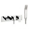 Crosswater - Water Square Wall Mounted 3 Hole Bath Shower Mixer - WS432WC -LuxTaps Store WS432WC P