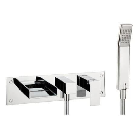 Crosswater - Water Square Wall Mounted 3 Hole Bath Shower Mixer - WS432WC 3 Crosswater - Water Square Wall Mounted 3 Hole Bath Shower Mixer - WS432WC